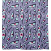 Horror Evil Eyes Paarse Pastel Gothic Douchegordijn (Voorkant)
