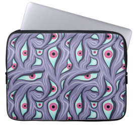 Horror Evil Eyes Paarse Pastel Gothic Laptop Sleeve