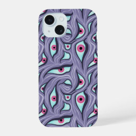 Horror Evil Eyes Paarse Pastel Gothic Witchy iPhone 15 Case
