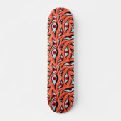 Horror Evil Eyes Pattern Red Oranje Gothic Persoonlijk Skateboard (Voorkant)