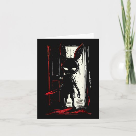 Horror Evil Konijn Rabbit Slasher Griezeld Griezel Kaart (Voorkant)
