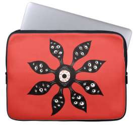 Horror Eye Flower Creepy Macabre Red Black Laptop Sleeve