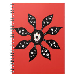 Horror Eye Flower Creepy Macabre Red Black Notitieboek