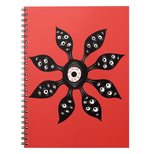 Horror Eye Flower Creepy Macabre Red Black Notitieboek (Voorkant)
