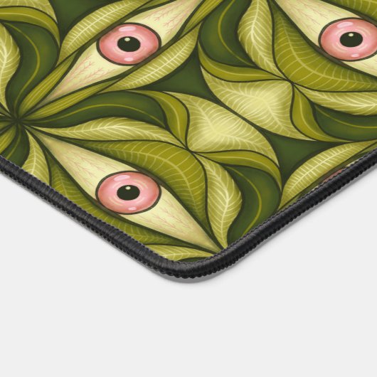 Horror Eye Pattern Green Creepy Witchy Gothic Bureaumat (Hoek)
