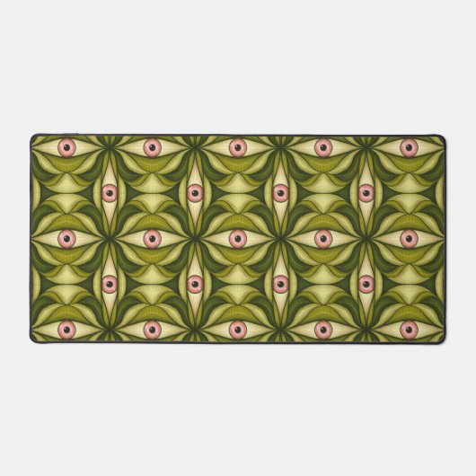 Horror Eye Pattern Green Creepy Witchy Gothic Bureaumat (Voorkant)