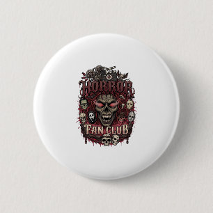 Horror Fan Club Halloween Duivel Gezichten Schedel Ronde Button 5,7 Cm