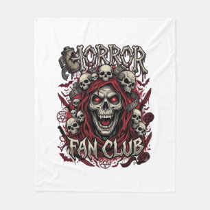 Horror Fan Club Halloween Gillende Schedel Rode Ka Fleece Deken