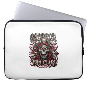 Horror Fan Club Halloween Gillende Schedel Rode Ka Laptop Sleeve