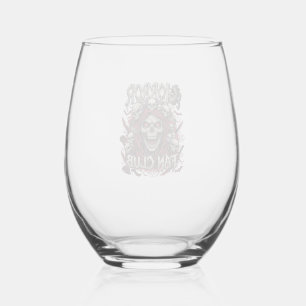 Horror Fan Club Halloween Gillende Schedel Rode Ka Wijnglas Zonder Voet