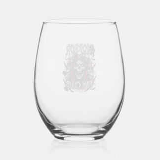 Horror Fan Club Halloween Gillende Schedel Rode Ka Wijnglas Zonder Voet
