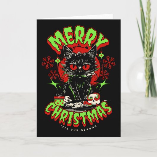 Horror Fan Kerstgroeten Feestdagen Kaart (Voorkant)