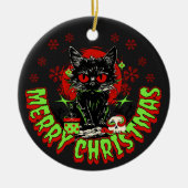 Horror Fan Kerstkat Keramisch Ornament (Voorkant)
