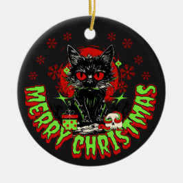 Horror Fan Kerstkat Keramisch Ornament