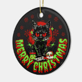 Horror Fan Kerstkat Keramisch Ornament (Links)