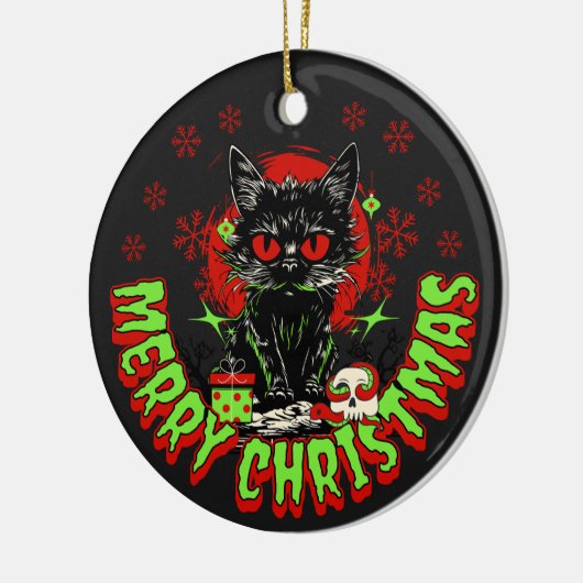 Horror Fan Kerstkat Keramisch Ornament (Links)