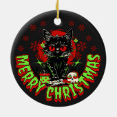 Horror Fan Kerstkat Keramisch Ornament (Achterkant)