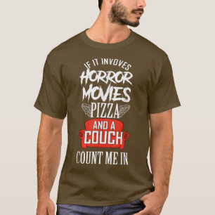 Horror film pizza en een couchfamilie filmavond t-shirt