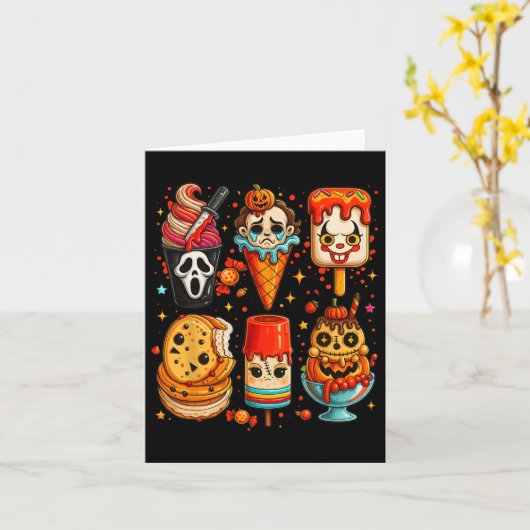Horror Film Zomer Popsicle Halloween Ice Cream S Kaart (Gele Bloem)