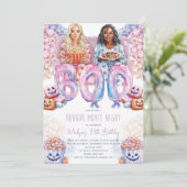 Horror Filmavond Halloween Slumber Verjaardag Kaart (Staand voorkant)