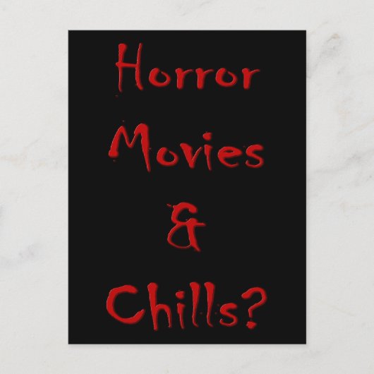 Horror films en rillingen? briefkaart (Voorkant)
