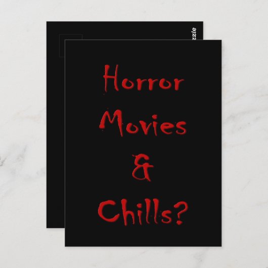 Horror films en rillingen? briefkaart (Voorkant / Achterkant)