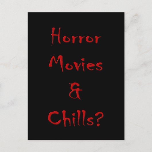 Horror films en rillingen? briefkaart (Voorkant)