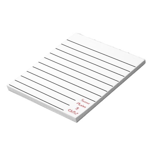 Horror films en rillingen? notitieblok (Linkerzijde)