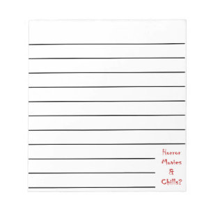 Horror films en rillingen? notitieblok