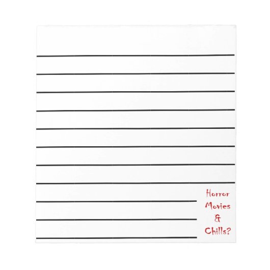 Horror films en rillingen? notitieblok (Voorkant)