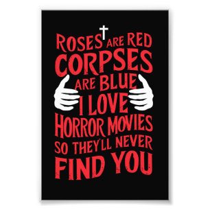 Horror Films Lovers Halloween Scary Film Foto Afdruk