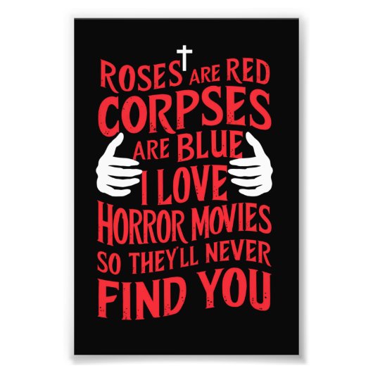 Horror Films Lovers Halloween Scary Film Foto Afdruk (Voorkant)