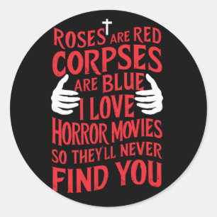 Horror Films Lovers Halloween Scary Film Ronde Sticker