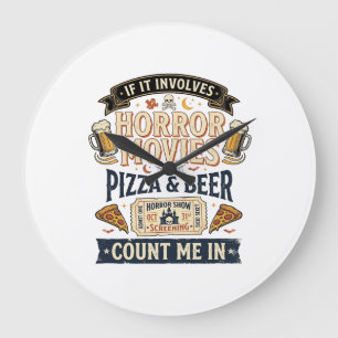 Horror Films Pizza Bier Grappig Halloween_1 Grote Klok