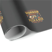 Horror Films Pizza Bier Halloween Design_1 Cadeaupapier (Rol Hoek)
