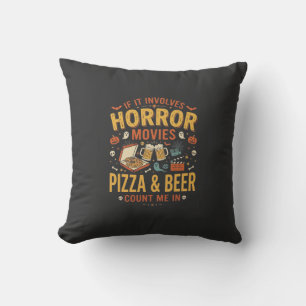 Horror Films Pizza Bier Halloween Design_1 Kussen