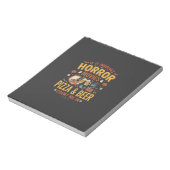Horror Films Pizza Bier Halloween Design_1 Notitieblok (Linkerzijde)