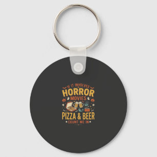 Horror Films Pizza Bier Halloween Design_1 Sleutelhanger