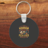 Horror Films Pizza Bier Halloween Design_1 Sleutelhanger (Voorkant)