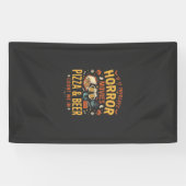 Horror Films Pizza Bier Halloween Design_1 Spandoek (Horizontaal)