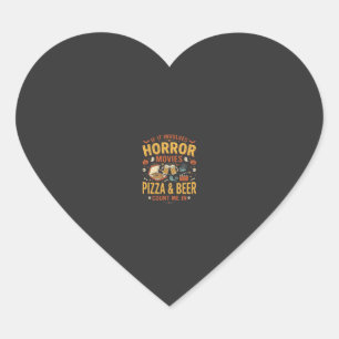 Horror Films Pizza Bier Halloween Ontwerp_1 Hart Sticker