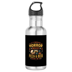 Horror Films Pizza Bier Halloween Ontwerp_1 Waterfles
