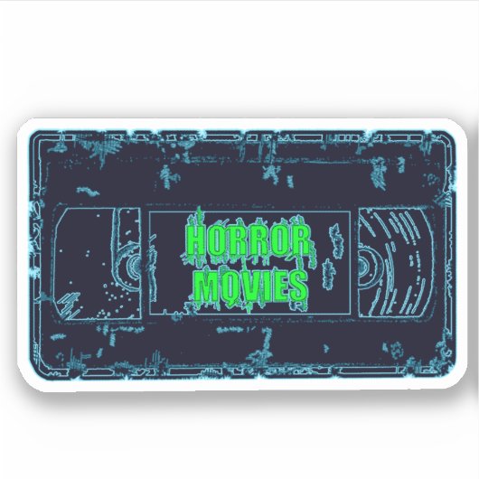 Horror films VHS Black Blue Sticker (Voorkant)