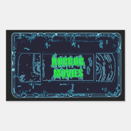 Horror-films VHS-Blue/Green rechthoekige Sticker