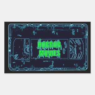 Horror-films VHS-Blue/Green rechthoekige Sticker
