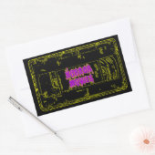 Horror-films VHS-geel/Paars Rechthoekige Sticker (Envelop)