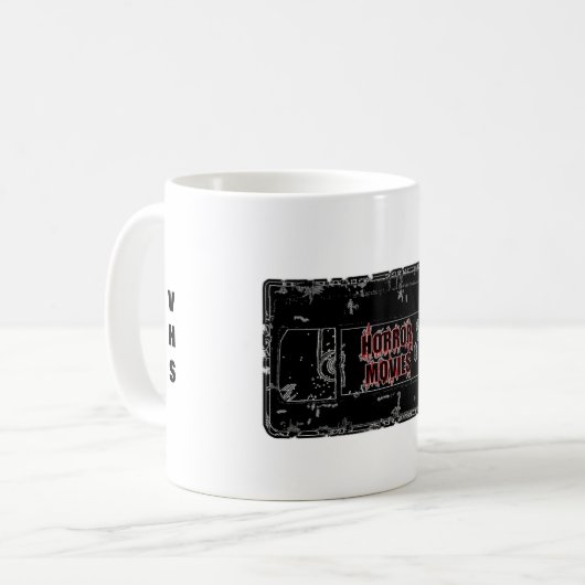 Horror-films - zwart en rood koffiemok (Voorkant links)