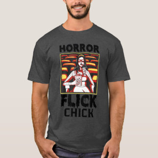 Horror Flick Chick Onbetaalde filmrecensent Filmfa T-shirt