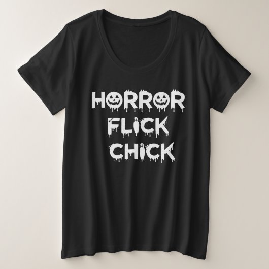 Horror Flick White versie Grote Maat T-shirt (Design voorkant)