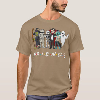Horror Friends Skeleton Zombie Pumpkin Mummy Hallo T-shirt
